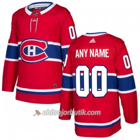 Män Ishockey Montreal Canadiens Tröja med eget tryck Adidas 2017-2018 Röd Authentic